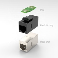 Adaptador Linkwylan RJ45 Cat 5E Keystone Tipo Acoplador en línea Extensión de cable de red FTP para piezas de Telecomunicaciones