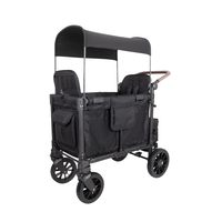 Poussette double pour bébés, adaptée au deuxième enfant, utilisation en extérieur, les enfants peuvent s'asseoir et se coucher, chariot de camping pliable et pouvant être poussé ou tiré