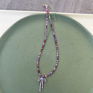 Nuevo Estilo Elegante Collar con Colgante Boho, Cadena de Cuentas, Joyería de Fiesta para Mujer, Gargantilla de Resina Acrílica con Lazo para Niñas - Product Image 6