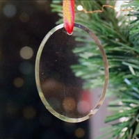 Pendentif ovale transparent en cristal vierge, idéal pour la décoration de sapin de Noël ou la gravure DIY