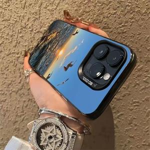 Funda de teléfono móvil de TPU para PC con llave plateada galvanizada con impresión de puesta de sol y gaviota para Iphone 8 X Xr Xs 11 12 13 14 15 16 17 Pro Max - Product Image 2