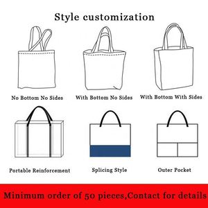 Sac fourre-tout en toile de coton personnalisé à impression numérique pleine page, horizontal, 12 oz, grande capacité, avec fond et côtés, pour femme - Product Image 3