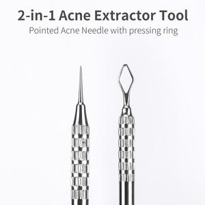 Siêu chất lượng 2-in-1 thép không gỉ mặt Công cụ Đen Lash Lift và mụn đầu đen mụn extractor cho điều trị mụn trứng cá - Product Image 4