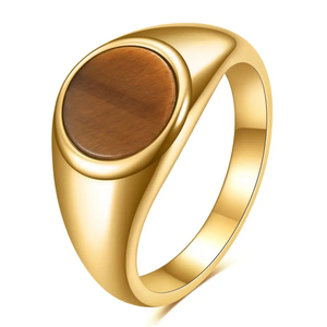 Damenringe Mode Minimalistischer Himmelblauer Ring Edelstahl Edelsteinbesetzt Wasserdicht Farbbeständig Punk Gravierter Ring für Frauen - Product Image 6