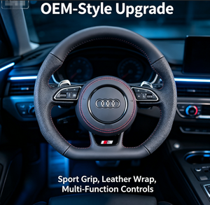 Volante Deportivo de Cuero Nappa Perforado para Audi A3/A4L/A5/A6L/A8/Q3/Q5/Q7/S5 TT OEM con Botones Multifunción, Plug and Play - Product Image 3