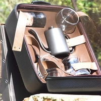 9/12 pièces arabe extérieur café voyage ensembles outils avec verser sur bouilloire manuel broyeur en céramique goutte à goutte main cafetière Kit