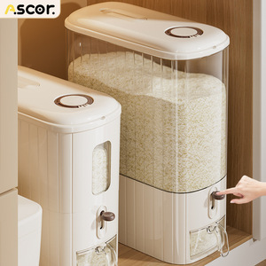 <b>Rice</b> Storage <b>Container</b> 20kg Airtight Moisture Proof Food Grade Kitchen Storage Bucket Rectangle Shape Sealed Lid - Product Image 5