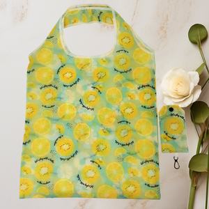 Sac de courses pliable avec logo imprimé, grand cabas de supermarché portable et pliable, en polyester écologique, sac fourre-tout à main en stock - Product Image 1