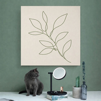 Impression sur toile tendue, branche feuillue minimaliste, art mural, 12, 16, 20, 24 pouces, décor encadré