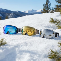 TEMPUS TEMPUS-5 Nouvelles lunettes de ski magnétiques anti-buée à double couche, cylindriques, pour la montagne, résistantes au vent