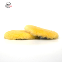 LEADMAX Tampon de polissage en laine jaune de 5 pouces à coupe moyenne RO/DA Tampon de polissage pour voiture La polisseuse enlève les marques de ponçage 1500 # OEM Floor