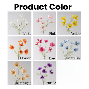 Fleurs artificielles Galsang à 6 têtes en tissu de soie, personnalisées, de haute qualité, pour mariage, mur, Noël, Fête des Mères, Pâques, Nouvel An - Product Image 3