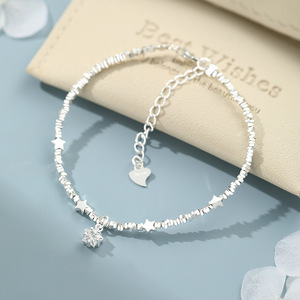 Elegante pulsera de cuentas de Estrella de Plata delicada para mujer nuevo estilo europeo y americano de moda plateado para fiestas - Product Image 4