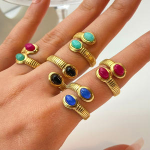 변색 무료 18K 리얼 골드 도금 스테인리스 스틸 링 크기 조정 가능 - Product Image 4