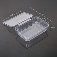 Contenant à charnière en PET haute transparence, jetable, de qualité alimentaire, anti-fuite, pour yaourt, mousse et pouding