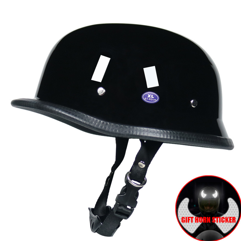 german motorcycle helmet with horns WOOXGEHM Black for Helmet, Decoration Rubber Devil Horn for Bike, Motorcycle, Electric Car, Scooter, Skiing and Skating Helmets (This Product Contains One Black Horns Only) : Automotive With heaps of colors to choose from Military Helmet German Motorcycle Helmet