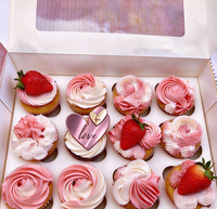 Décorations de gâteau en acrylique effet miroir « Joyeux Anniversaire » en gros, toppers de cupcakes en forme de cœur or et argent pour la décoration d'événements festifs