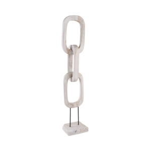 Scultura a catena in teak, opera d'arte in legno con elementi collegati su supporto per decorazioni per la casa - Product Image 2