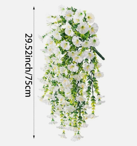 Guirnaldas de flores artificiales de eucalipto, gloria de la mañana y violetas de seda para decoración de pared en el hogar, bodas, patios exteriores. - Product Image 5