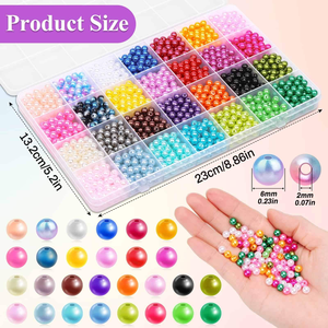 28 Colores, 2240 Piezas, Cuentas Redondas de Plástico ABS de 6mm para Hacer Pulseras y Proyectos de Joyería Artesanal - Product Image 6