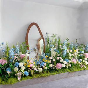 Monet Flores do Jardim Primavera Artificial Floral Ball Runner Arch, Janela Layout Paisagem Roxa Simulação Flor Artificial - Product Image 1