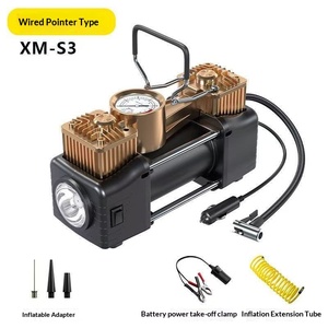 Vente flash - Compresseur d'air portable 12V - Pompe à gonfler les pneus de voiture à double cylindre haute pression avec lumière LED - Vente en gros - Product Image 4
