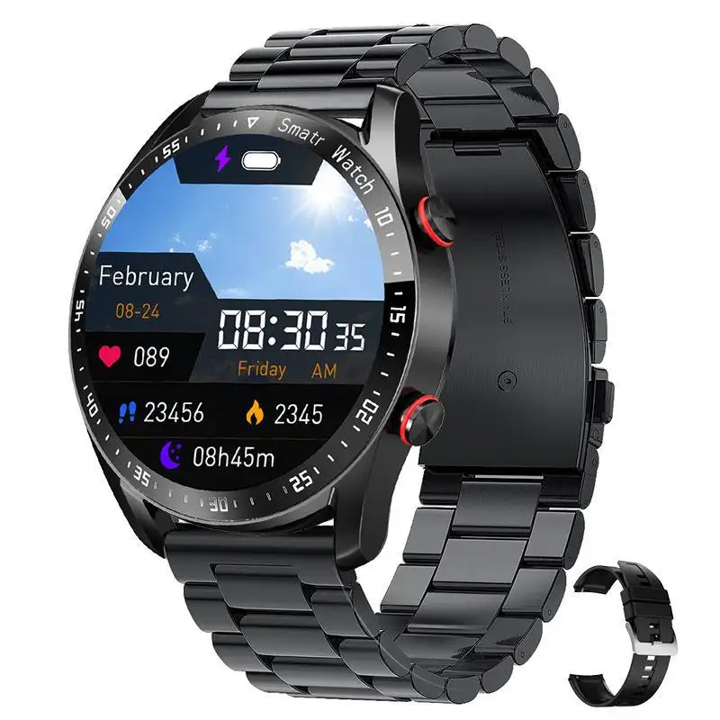 Smart Watch BT chiamata smartwatch sportivi impermeabili 1.28 pollici PPG + ECG Fitness frequenza cardiaca BT chiamata uomini donne per Huawei Android
