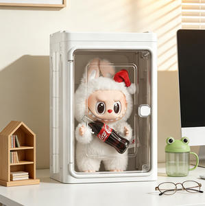 Vitrine transparente pliable et empilable pour figurines de collection, en <span class=keywords><strong>plastique</strong></span>, anti-poussière, avec porte magnétique, organisateur domestique - Product Image 2