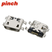 Konektor Micro USB Tipe B Female 5 Pin PCB Mount Soket Pengisian Daya Untuk Perangkat Android