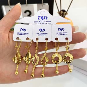 Boucles d'oreilles pendantes plaquées or 24 carats du Kenya, bijoux en laiton tendance pour femmes, vente chaude - Product Image 4