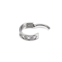 Hypoallergénique Titane Corps Piercing Bijoux Clicker Oreille Tragus Helix Rook Fleur Clair Cubique Zircone Nez Hoop Anneau
