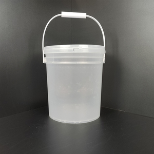 Seau de haute qualité, recyclable, avec couvercle et poignée, en <span class=keywords><strong>plastique</strong></span>, 10 <span class=keywords><strong>litres</strong></span>, qualité alimentaire, transparent, rond - Product Image 1