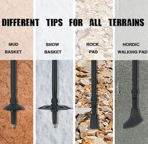 Chất lượng cao ráp nhôm trọng lượng nhẹ đi bộ thanh gấp đi bộ đường dài cực - Product Image 5