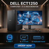 Computadora de Escritorio Dell ECT1250 Nueva, con Procesador I7-14700, 8GB/16GB de RAM DDR5, SSD+HDD NVMe y Monitor de 21.5 Pulgadas, Ideal para Oficina y Negocios