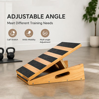 Planche d'étirement en bois réglable pour mollets, surface antidérapante, portable et durable, pour exercices à domicile et en salle de sport