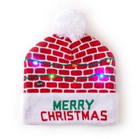 Cappelli Natalizi LED Luminosi con Pompon, Berretti Invernali Lavorati a Maglia per Adulti, Regali Promozionali per le Festività