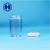 Pot en plastique transparent rond de qualité alimentaire pour animaux de compagnie, étanche, sans BPA, pour bonbons, noix, collations, aliments pour bébés avec couvercle à vis rond