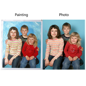 Retrato Infantil Personalizado Pintado a Mano a Partir <span class=keywords><strong>de</strong></span> Foto, Pintura al Óleo Realista sobre Lienzo para Niño, Regalo para <span class=keywords><strong>Hijo</strong></span>, Decoración para Dormitorio Infantil, Decoración del Hogar - Product Image 5