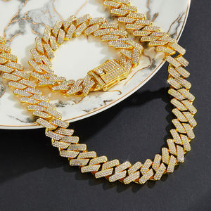 18mm 6 Veces Full Iced Out Prong Ajuste Caja Broche <span class=keywords><strong>Miami</strong></span> Cuban Link Pulsera para Hombres Hip Hop Collar - Product Image 3