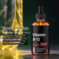 Gouttes liquides de vitamine B12 personnalisées 5000mcg, complément alimentaire extra fort, 60ml