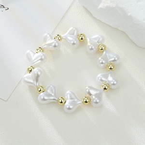 Ipmin Hàn Quốc ngọc trai vỏ Vòng đeo tay thời trang cho phụ nữ tinh tế có thể điều chỉnh Cuff đồ trang sức cưới - Product Image 6