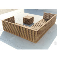 Meubles de patio de nouvelle conception, vente en gros d'usine, meubles de jardin de haute qualité, canapé en bois en forme de L, meubles d'extérieur en teck