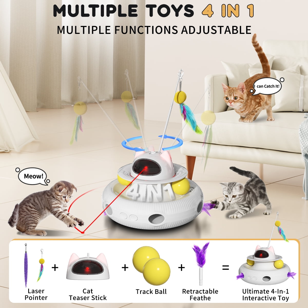 Hide And Seek Cat Toy Box Peek-a-Prize Interactive Cat Toys - Cute Cats