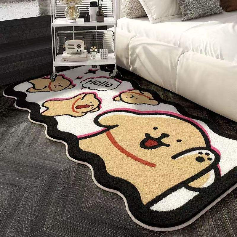 Ligne chien brun agitant les mains