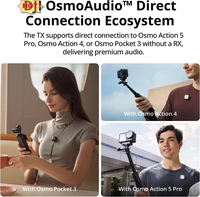 Micro sans fil Mic Mini (2 émetteurs + 1 récepteur + étui de charge) pour appareil photo/iPhone/Android, ultraléger, audio riche en détails, autonomie de 48h