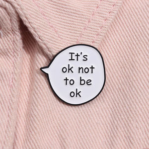 صندوق الحوار لملحقات التمكين الفكاهية ، لا بأس أن تكون على ما يرام دبابيس المينا الكرتون لطيف دبابيس العبارة مضحك - Product Image 5