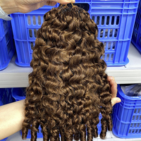 Extensions de cheveux naturels 100 % vierges non traités du Cambodge, couleur naturelle, pré-bouclées, boucles françaises, pour crochet, double trame machine
