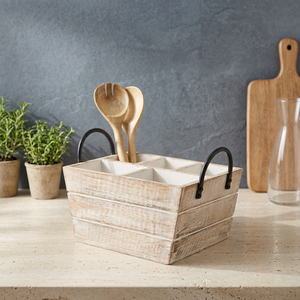 Humran Export Porte-cuillère en bois rustique Organisateur de cadeaux de pendaison de crémaillère pour cuillères Fabriqué à la main avec une texture naturelle - Product Image 3