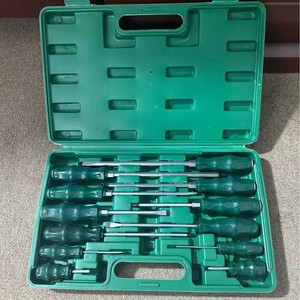 12-Piece <b>Screwdriver</b> <b>Set</b> Flat Head Chromium Vanadium Steel Anti-Slip Handle Home Auto Repair Tool Kit - Product Image 1