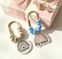 Porte-clés décoratif personnalisable, tendance et simple, en résine florale avec mousqueton d'escalade, porte-clés en cuivre avec mousqueton d'escalade
